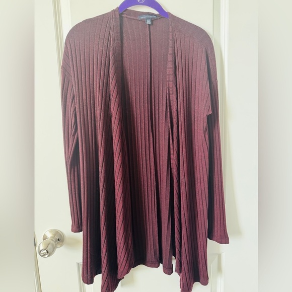 American Eagle Open Front Size Small Black/Red Burgundy Women's Sweater - Picture 1 of 3